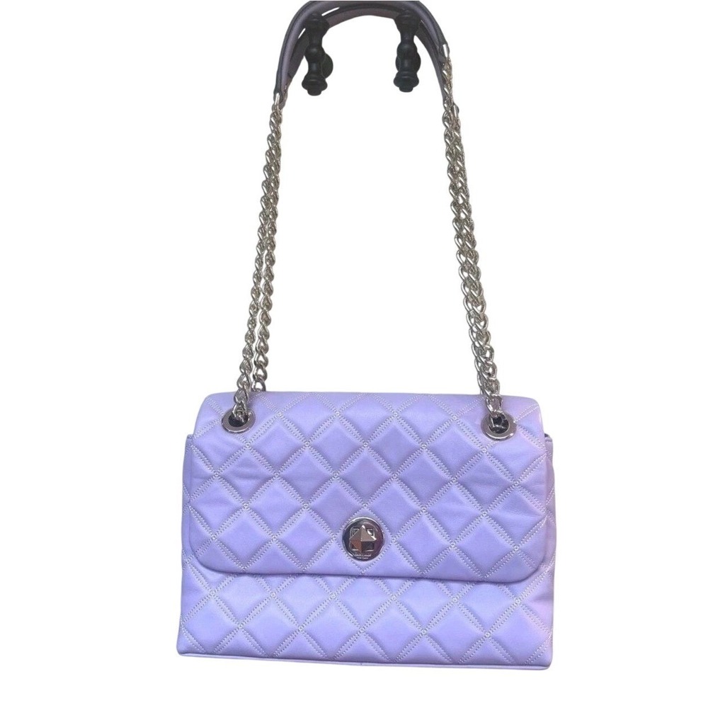 Kate Spade Natalia Quilted Leather Shoulder Bag Lilac Purple Large WKRU7074 - Picture 2 of 12